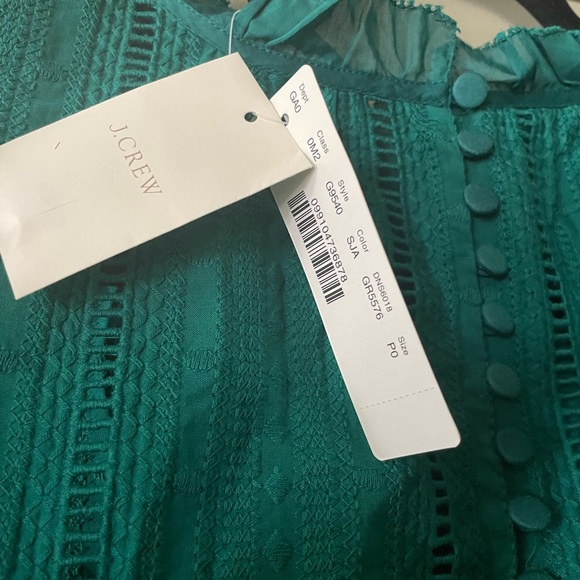 J Crew Green Lace Mock Neck Top - Picture 3 of 4